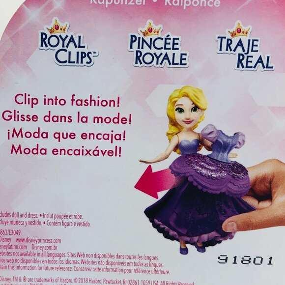 Disney Princess Rapunzel Doll w/Glittery Purple Royal Clips  New  Age 3+ - Picture 10 of 13